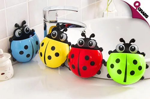 For QR35, Cute Up the Bathroom with Ladybug Toothbrush Holders - Choose from 4 Fun Colors! (QR49 Value)